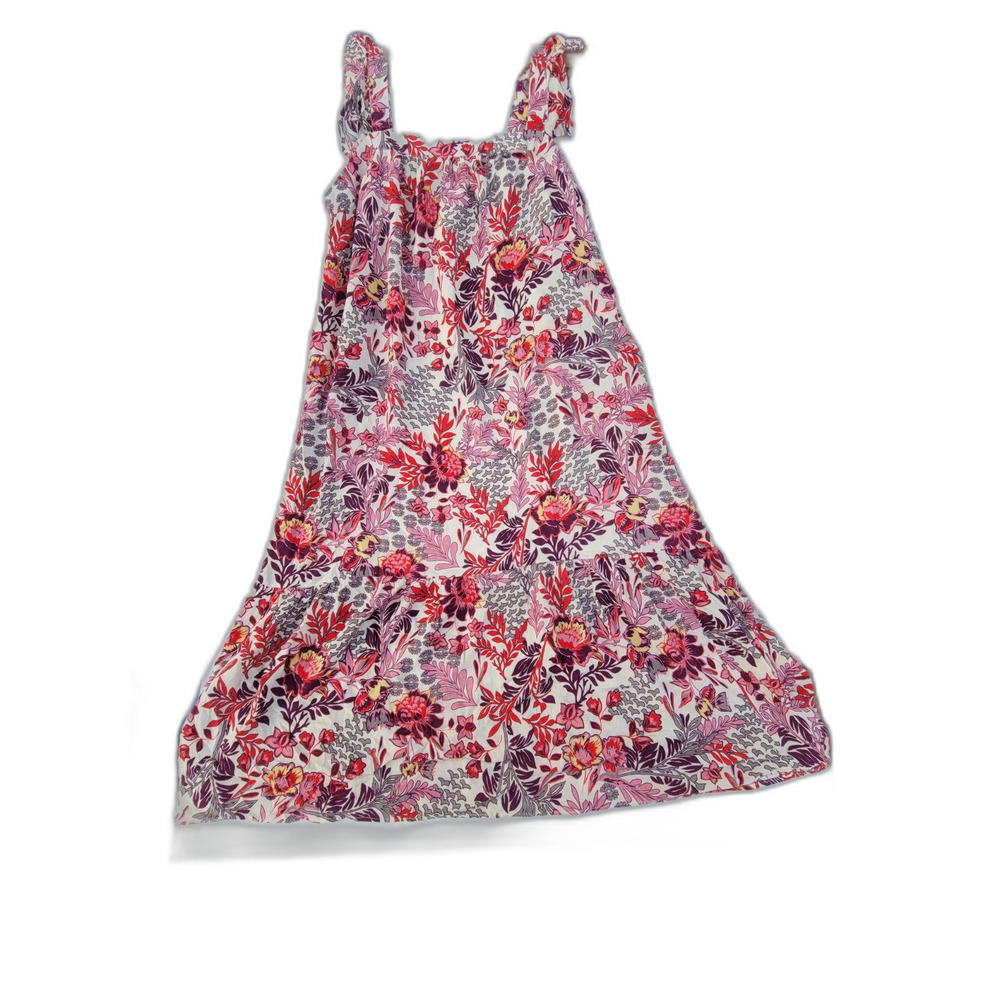 Knox Rose Cream Floral Midi Dress 2X Boho Tiered Strappy Sun Dress